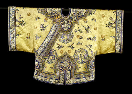 A Pale Yellow Ground Silk Embroidered Jacket a 