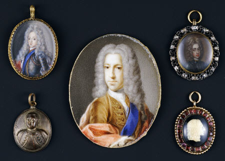 A Selection Of Miniature Portraits Depicting Prince James Francis Edward Stuart, The Old Pretender ( a 