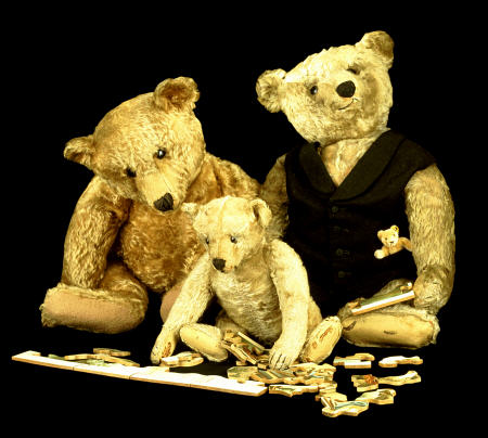 A Selection Of Steiff Teddy Bears Doing A Jigsaw Puzzle a 