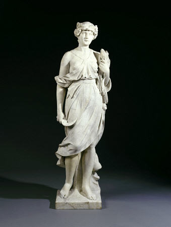 A Set Of Four Italian White Marble Figures Emblematic Of The Seasons -Summer, Late 19th Century a 