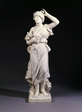 A Set Of Four Italian White Marble Figures Emblematic Of The Seasons -Spring, Late 19th Century a 