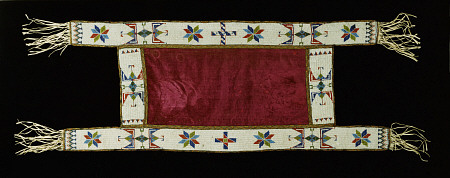 A Sioux Beaded And Fringed Saddle Throw a 