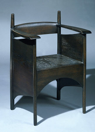 A Stained Oak Armchair Designed By Charles Rennie Mackintosh (1868-1928) For The Argyle Street Tea R a 