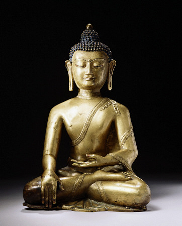 A Tibetan Bronze Figure Of Buddha Sakyamuni, Late 13th Century a 