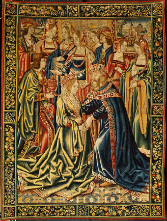 A Tournai Tapestry In Wools And Silks Depicting A Royal Marriage a 