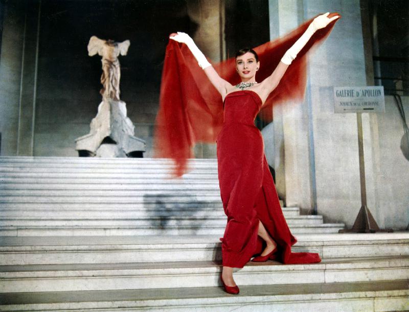 Audrey Hepburn on the Steps of the Louvre, in the film 'Funny Face' a 