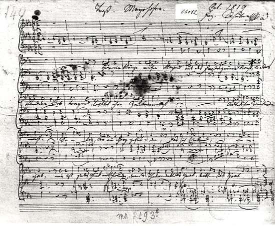 Autograph score for the lied ''Trost'' Franz Schubert (1797-1828) text by Johann Mayrhofer (1787-183 a 