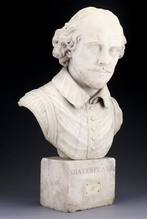 A Victorian Sculpted White Marble Bust Of William Shakespeare, Probably Mid 19th Century a 