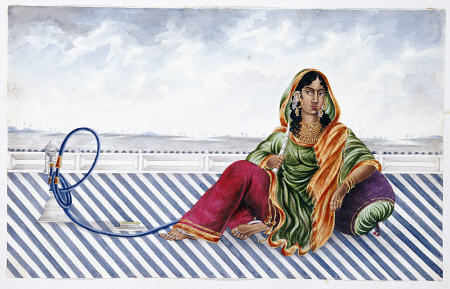 A Watercolour Picture Of A Courtesan Entitled ''Indian Costumes/Mrs Baldock'' a 