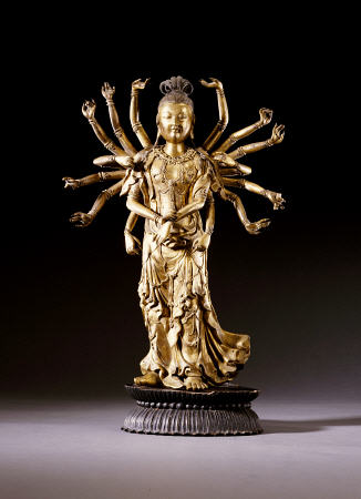 A Well-Cast Gilt-Bronze Figure Of A Multi-Armed Bodhisattva a 