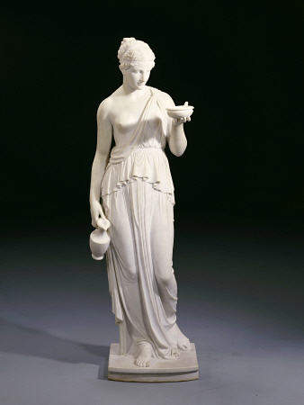A White Marble Figure Of Hebe, The Cupbearer, Circa 1880 a 