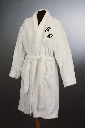 A White Towelling Pool Robe Embroidered With Elvis Presleys Monogram a 