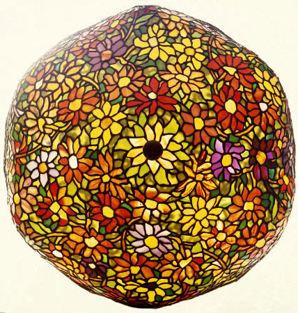 A ''Zinnia'' Leaded Glass, Mosaic Favrile Glass And Bronze Table Lamp a 