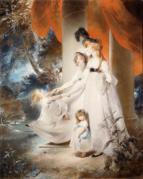 Portrait Of Mrs Ayscoghe  Boucherett With Her Two Eldest Children, Emilia And Ayscoghe, And Her Half a 
