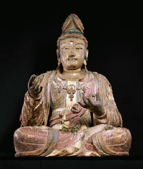 A Highly Important Polychrome Wood Figure Of Guanyin