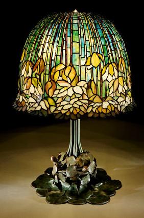 A Fine & Important ''Pond Lily'' Leaded Glass & Bronze Table Lamp