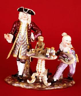A Meissen Porcelain Group Of The Quack Doctor And Harlequin After An Original Model By J