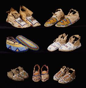 An Assortment Of Arapaho, Crow, Western Sioux, Apache And Blackfeet Adult And Child''s Beaded Hide M