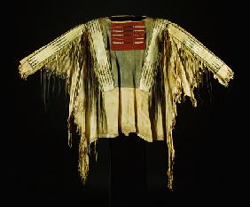 A Sioux Quilled And  Fringed Hide Warrior''s Shirt