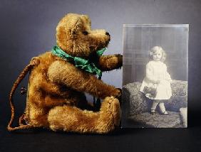 A Teddy Bear Purse With Honey Golden Mohair