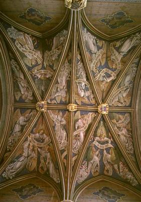 Angels and the Symbols of the Evangelists, from the ceiling of the Chapel, 15th century (photo) a 