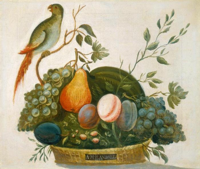 Basket of Fruit with Parrot a 