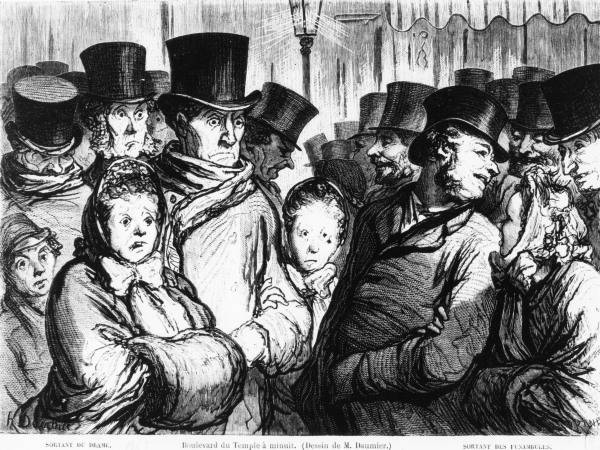 Encounter of Theatre Goers / aft.Daumier a 