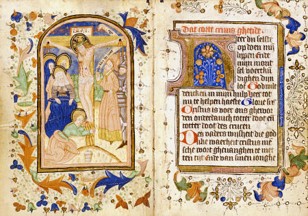 Book Of Hours, In Dutch, Depicting Crucifixion Of Christ a 