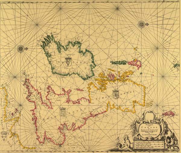 British Isles , Nautical map by Colom a 