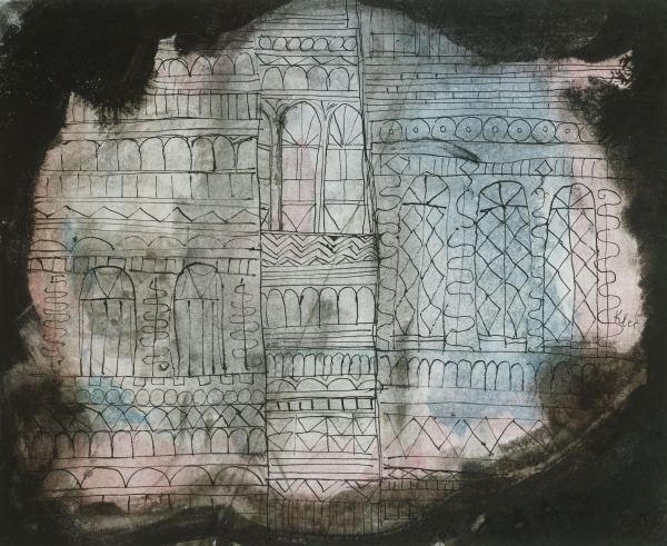 Burning Castle, 1920 (black ink & w/c)  a 