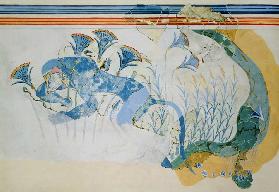 Blue Monkey Fresco, Palace of Knossos, Minoan, c.1500 BC (fresco painting)