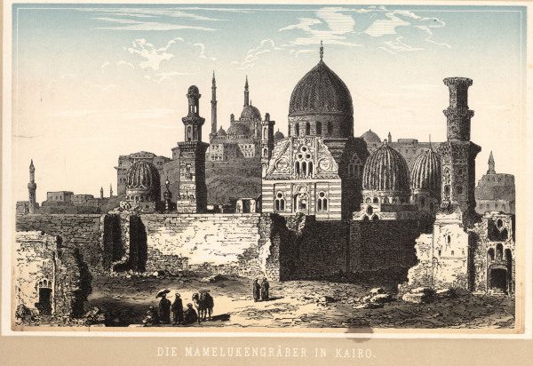 Cairo, Tombs of Mamelukes / Col.Woodcut a 