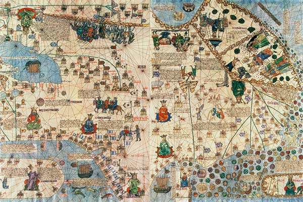 131-0058260/1 Catalan Atlas: Detail of Asia, by Jafunda and Abraham Cresques, 1375 a 