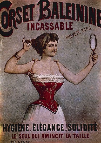 Corset Baleinine Incassable, advertisement for corsets, poster a 