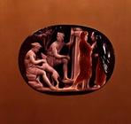 Cameo of Hippolytus with a hunting companion and Phaedra with the wetnurse, 1st century BC (sardonyx