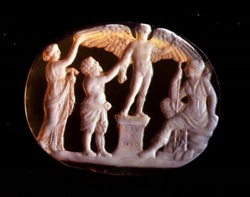 Cameo of Icarus and Daedalus with Persephone and Artemis, 1st century a 