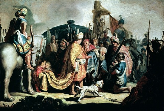 David Offering the Head of Goliath to King Saul a 