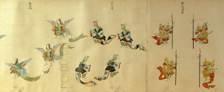 Detail From An Illustrated Manuscript Depicting 44 Varieties Of Bugaku Dances a 