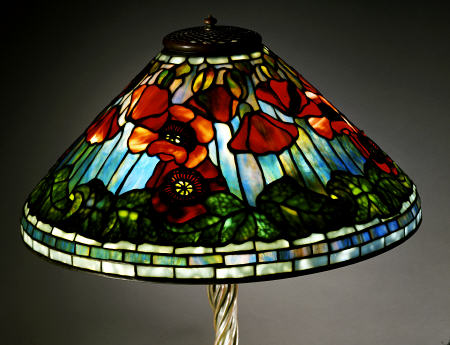 Detail From A ''Poppy'' Leaded Glass And Bronze Table Lamp By Tiffany Studios a 