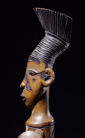 Detail Of A Fine Magbetu Harp Depicting The Head Finial In Profile a 