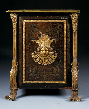 Detail Of Side Panel From A Louis XIV Ormolu-Mounted Boulle Brass-Inlaid Brown Tortoiseshell And Ebo a 