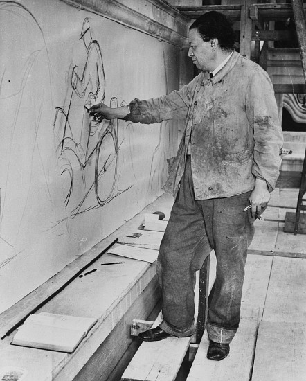 Diego Rivera working Detroit Industry Murals a 