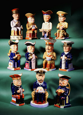 Eleven Wilkinson Toby Jugs Designed By Sir F Carruthers-Gould (1844-1925) Depicting Marshall Foch, K a 