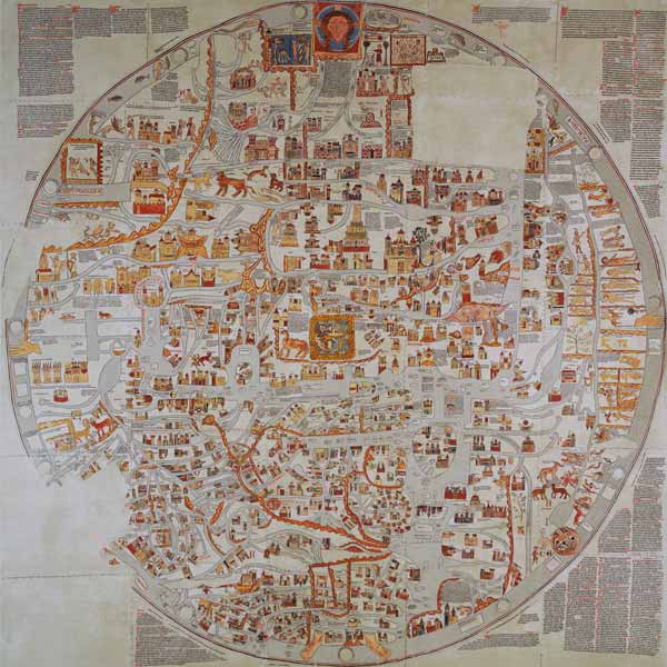 Facsimile copy of the Ebstorf Mappamundi, made for the convent at Ebstorf, near Luneberg, c.1339 (de a 