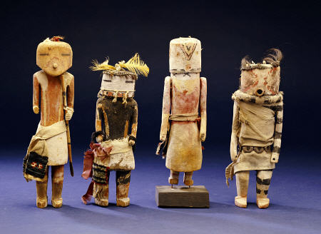 Four Hopi Cottonwood Kachina Dolls a 