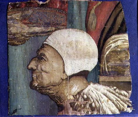Fragment of a Tapestry Showing a Portrait of the Doge Loredan (textile) a 