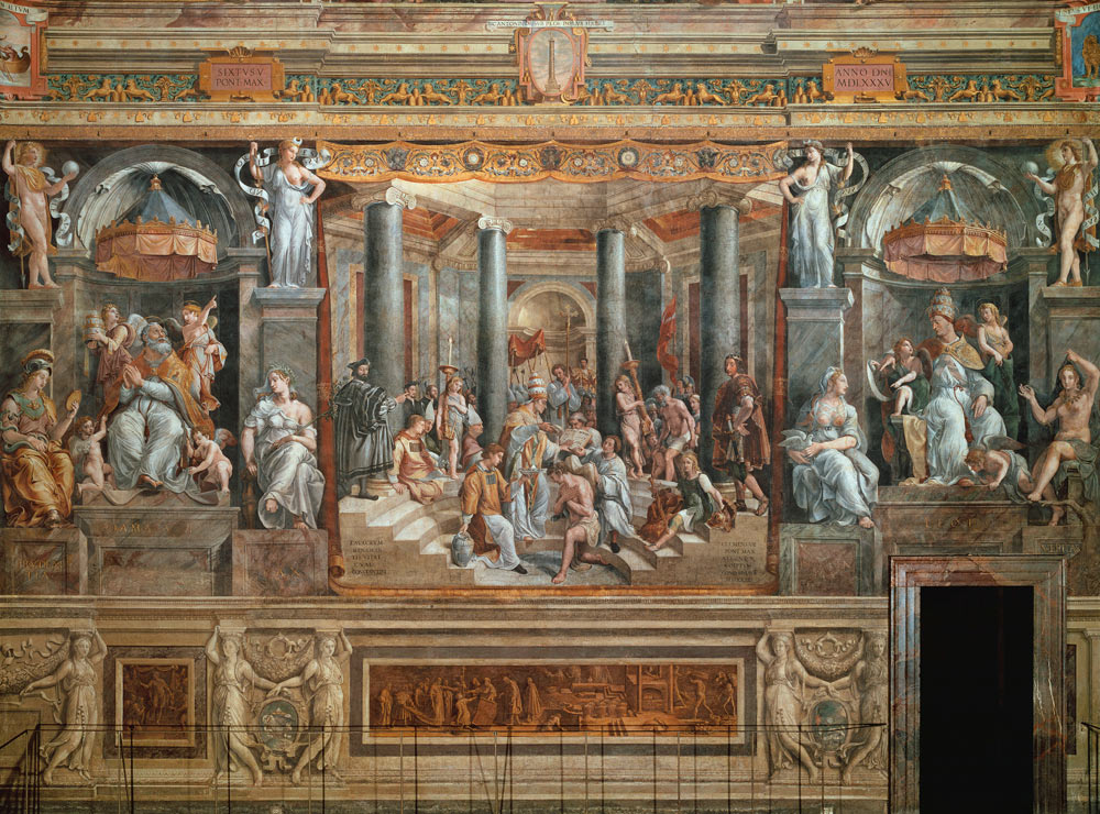Giulio Romano, The baptism of Constant. a 
