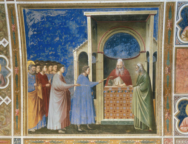 Giotto, La Remise des verges au temple a 