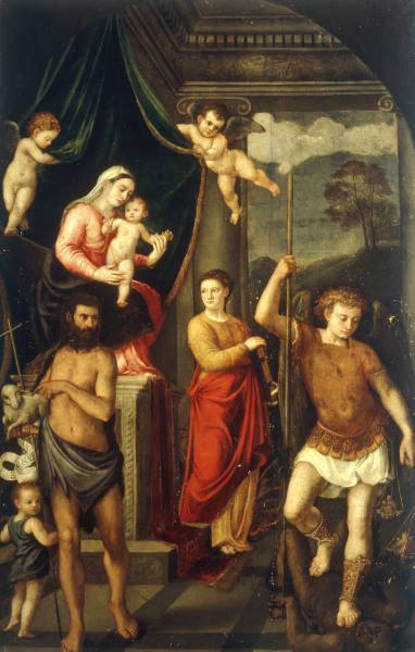 G.Muziano /Mary w.Child and Saints/ C16 a 