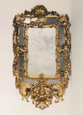 George II carved giltwood mirror, mid 18th century
